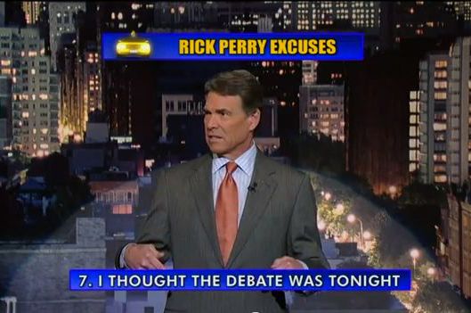 Rick Perry on the Late Show.